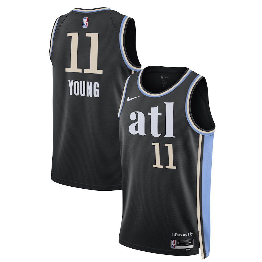 Men Atlanta Hawks #11 Trae Young Nike Black City Edition 2023-24 Swingman NBA Jersey